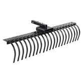 Tow Behind Landscape Rake, 60" Tow Dethatcher with 21 Steel Coil Tines, Lawn Dethatcher Rake Attaches to 48" or 60" Toolbars and 3-point Suspension Systems, for Leaves, Pine Needles, and Grass